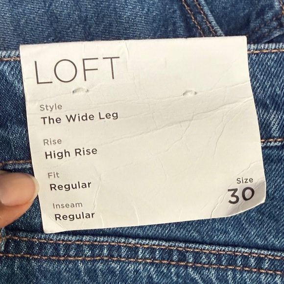 NWT LOFT Mid-Wash the wide leg high rise regular fit Jeans sz 30 - Picture 5 of 14